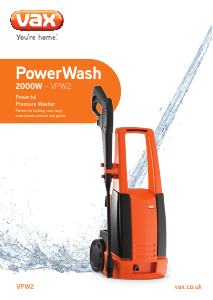 Handleiding Vax VPW2 PowerWash Hogedrukreiniger