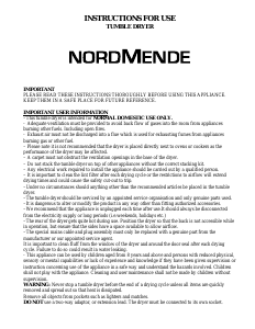 Handleiding Nordmende TDV7NMWH Wasdroger