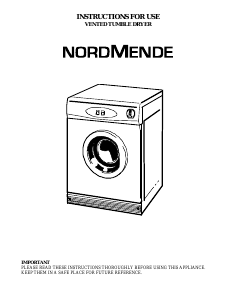Manual Nordmende TDV71NMSL Dryer