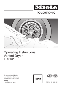 Manual Miele T 1302 Dryer