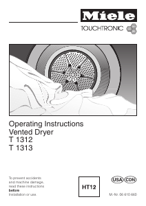 Manual Miele T 1312 Dryer