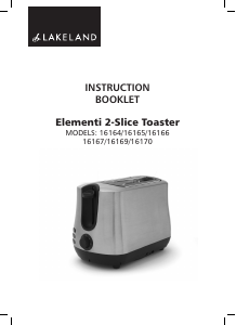 Manual Lakeland 16166 Elementi Toaster