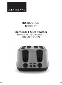 Manual Lakeland 16173 Elementi Toaster