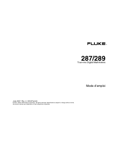 Mode d’emploi Fluke 287 Multimètre