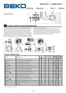 Manual BEKO WMD 26121 T Máquina de lavar roupa