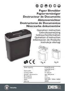 Manual Desq 20009 Paper Shredder