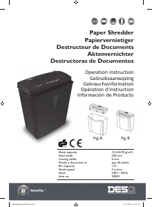 Manual Desq 20030 Paper Shredder
