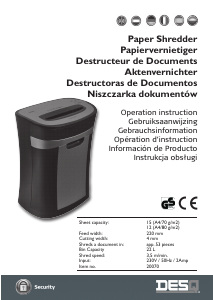 Manual Desq 20070 Paper Shredder