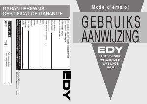 Mode d’emploi Edy W-212 Lave-linge