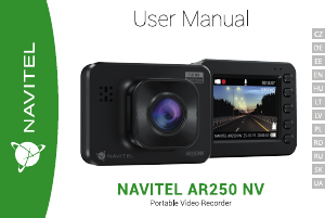 Vadovas Navitel AR250 NV Veiksmo kamera