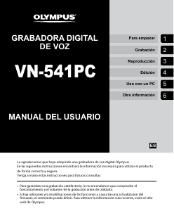 Manual de uso Olympus VN-541PC Grabadora de voz
