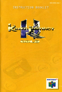 Manual Nintendo N64 Killer Instinct Gold