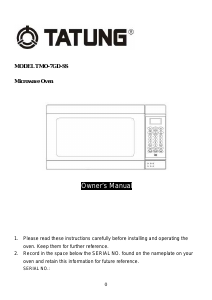 Manual Tatung TMO-7GD-SS Microwave