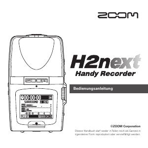Bedienungsanleitung Zoom H2next Diktiergerät