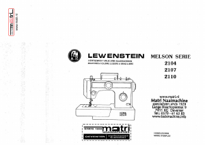 Mode d’emploi Lewenstein Melson 2104 Machine à coudre