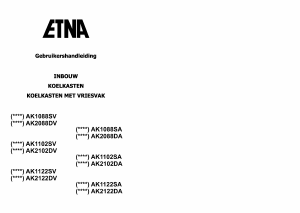 Mode d’emploi ETNA AK2088DA Réfrigérateur