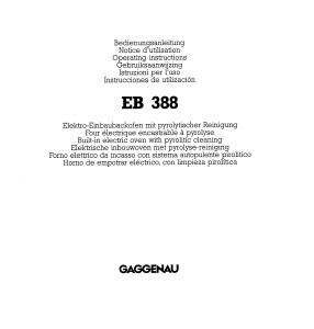 Manuale Gaggenau EB 388 Forno