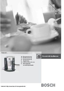 Hướng dẫn sử dụng Bosch TCA6709 Máy pha cà phê Espresso