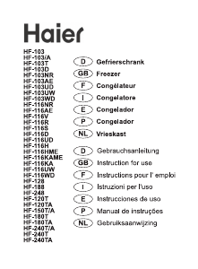 Manual de uso Haier HF-116H Refrigerador