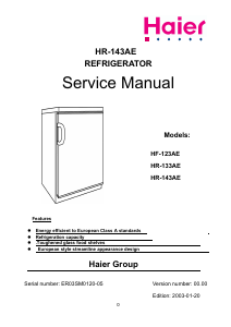 Manual Haier HR-143AE Refrigerator