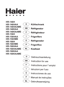 Handleiding Haier HR-146KAA Koelkast