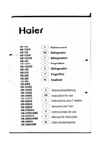 Manual Haier HR-218AE Refrigerator