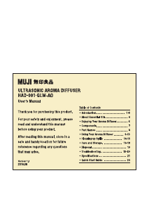 Manual Muji HAD-001-GLW-AO Aroma Diffuser