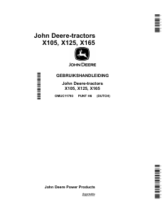 Handleiding John Deere X125 Grasmaaier