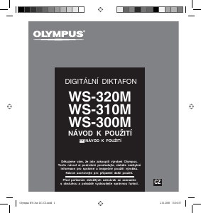 Manuál Olympus WS-300M Audiozáznamník