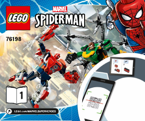 Vadovas Lego set 76198 Super Heroes Žmogus voras: Žmogaus voro ir Daktaro aštuonkojo robotų mūšis