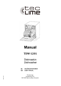 Bruksanvisning TecLime TDW-1201 Diskmaskin