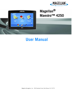 Manual Magellan Maestro 4250 Car Navigation