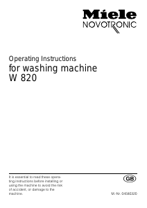 Manual Miele W 820 Washing Machine