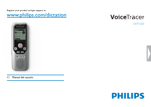 Manual de uso Philips DVT1250 Voice Tracer Grabadora de voz