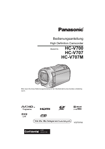 Bedienungsanleitung Panasonic HC-V700 Camcorder