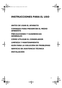 Manual de uso Whirlpool WV1860A+NFW Congelador