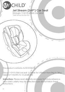 Handleiding MyChild Jet Stream Autostoeltje