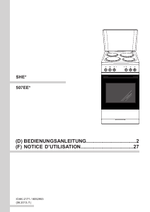 Mode d’emploi Amica SHE 11555 W Cuisinière