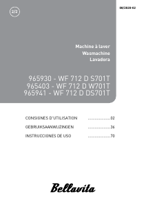 Manual de uso Bellavita WF 712 D DS701T Lavadora