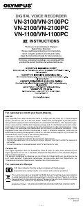 Handleiding Olympus VN-1100PC Audiorecorder