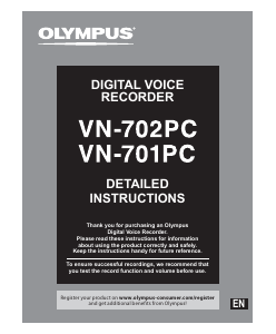 Manual Olympus VN-701PC Audio Recorder