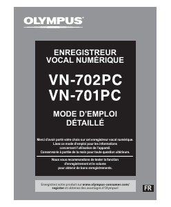 Mode d’emploi Olympus VN-701PC Enregistreur numérique