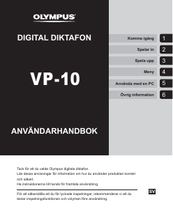 Bruksanvisning Olympus VP-10 Diktafon