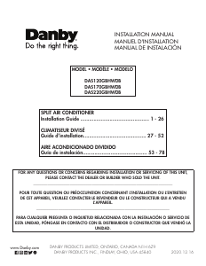 Mode d’emploi Danby DAS120GBHWDB Climatiseur