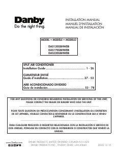 Handleiding Danby DAS170GBHWDB Airconditioner