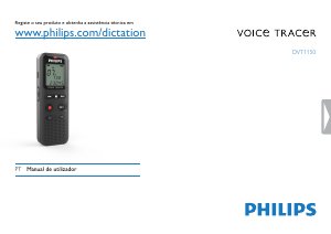 Manual Philips DVT1150 Voice Tracer Gravador de voz