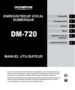 Mode d’emploi Olympus DM-720 Enregistreur numérique