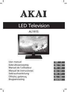 Handleiding Akai AL1915 LED televisie