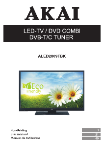 Handleiding Akai ALED2809TBK LED televisie