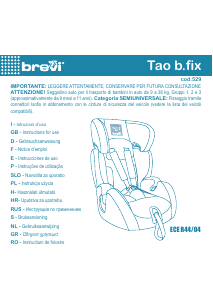 Εγχειρίδιο Brevi Tao b.fix Κάθισμα αυτοκινήτου